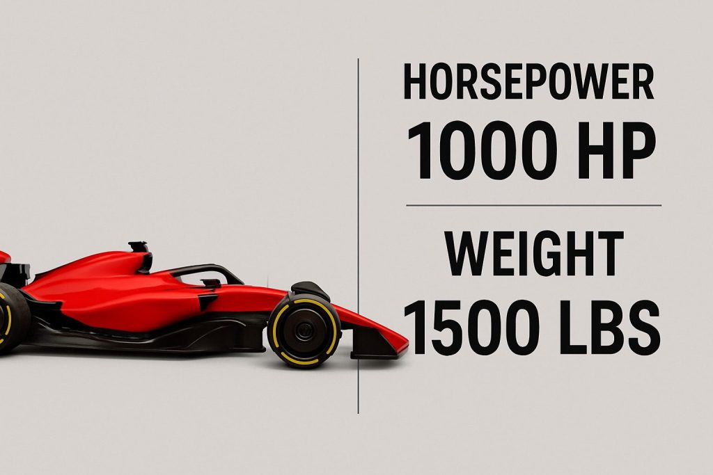 Side-by-side horsepower vs weight comparison